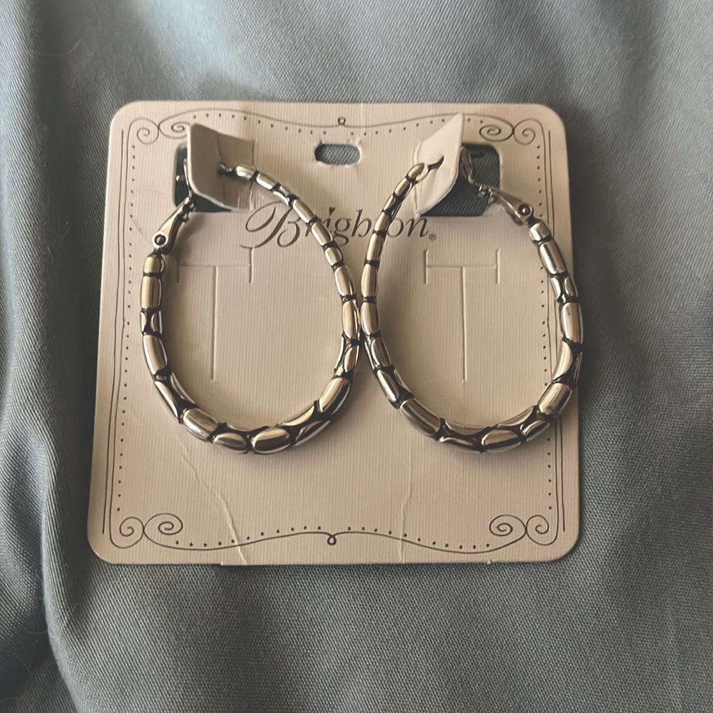 Brighton : Pebble Oval Hoop Earrings